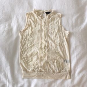 The Limited Sheer Lace Ruffle Top